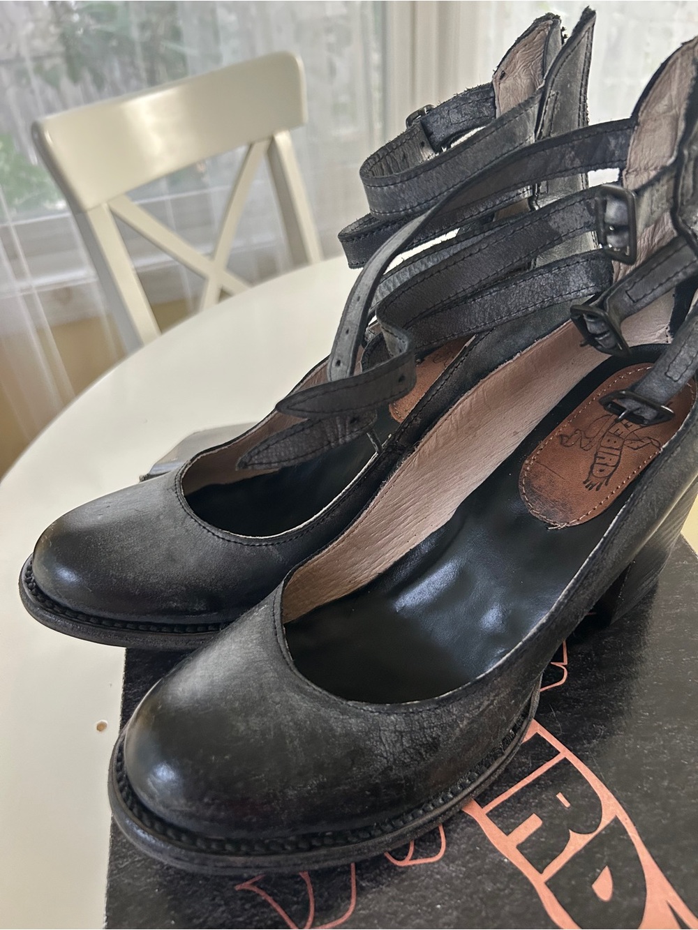Free bird gorgeous! Black Strappy Mary Jane Block Heels - Picture 10 of 13
